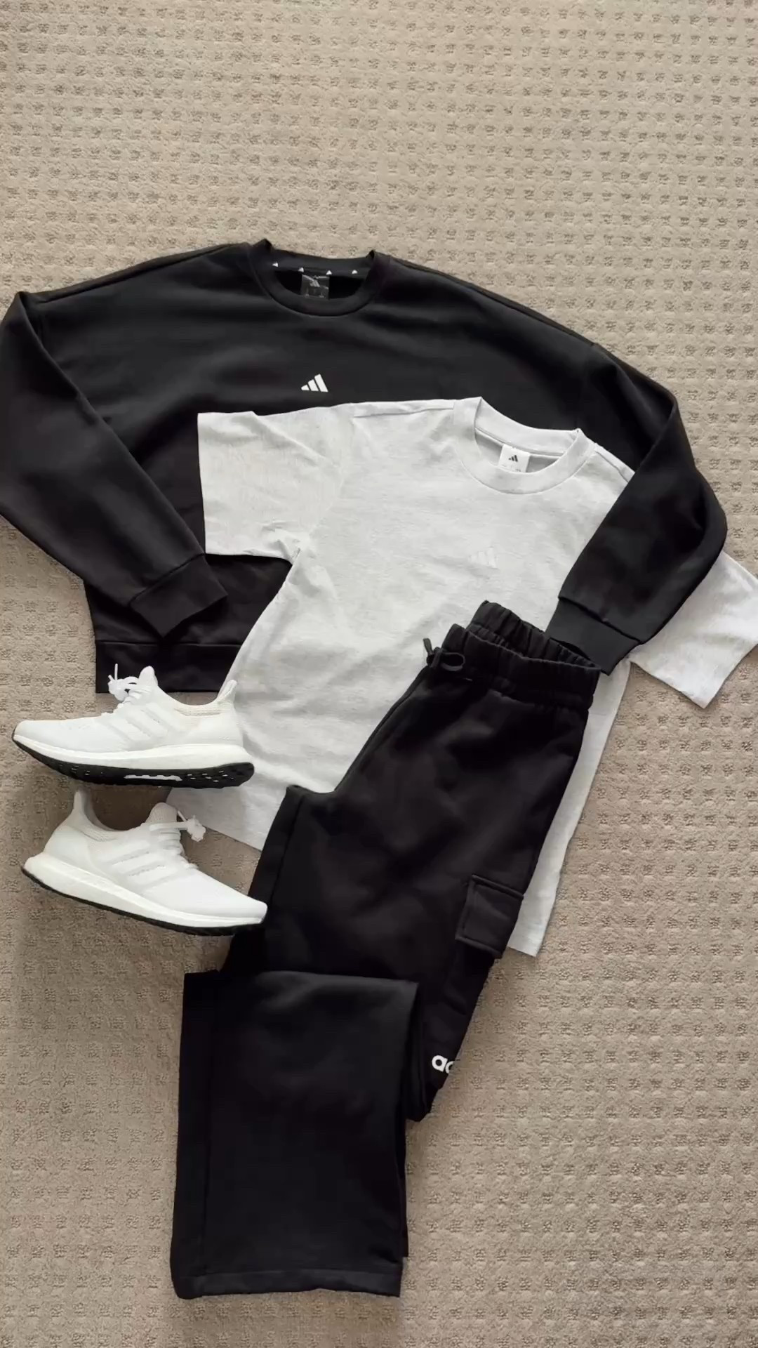 This Adidas outfit in my absolute go-to. I have been wearing it for three days straight 🖤🩶. Perfect for lounge wear or traveling 

#LTKFindsUnder100 #LTKShoeCrush #LTKStyleTip