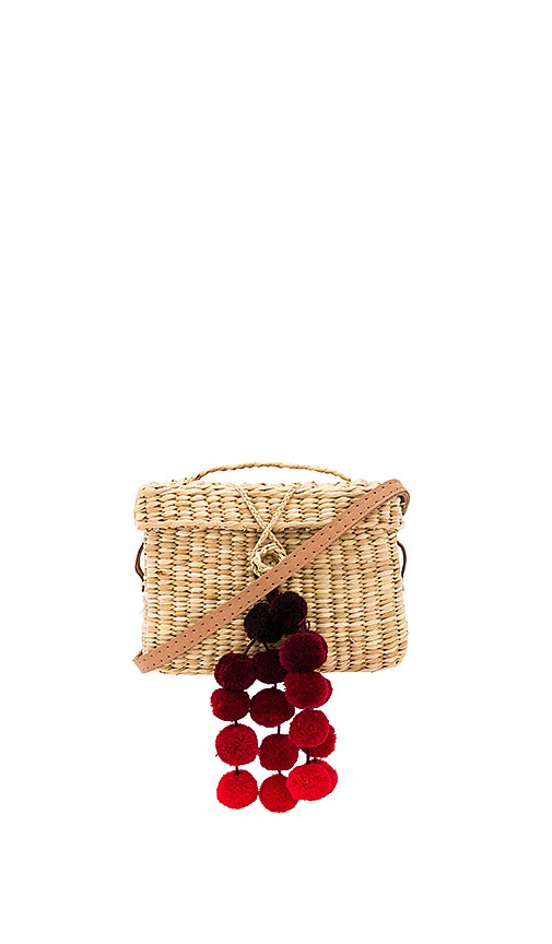 Nannacay Baby Roge Cascade Red Pompom Bag in Off White | Revolve Clothing