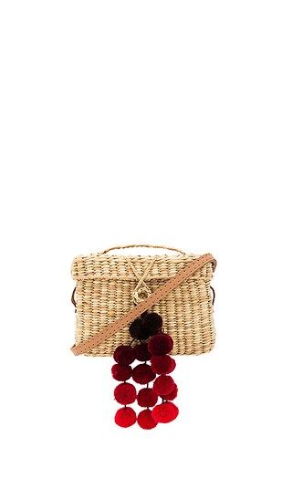 Nannacay Baby Roge Cascade Red Pompom Bag in Off White | Revolve Clothing