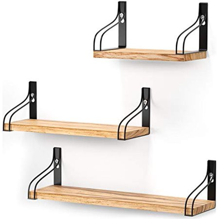 Tribal Cooking Shelves - Wall Floating Shelves - Decorative Wooden Wall Shelf - Set of 3 Easy to Mou | Walmart (US)
