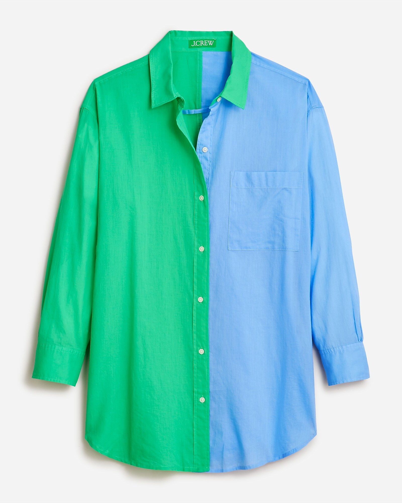 Button-up beach shirt in colorblock | J. Crew US
