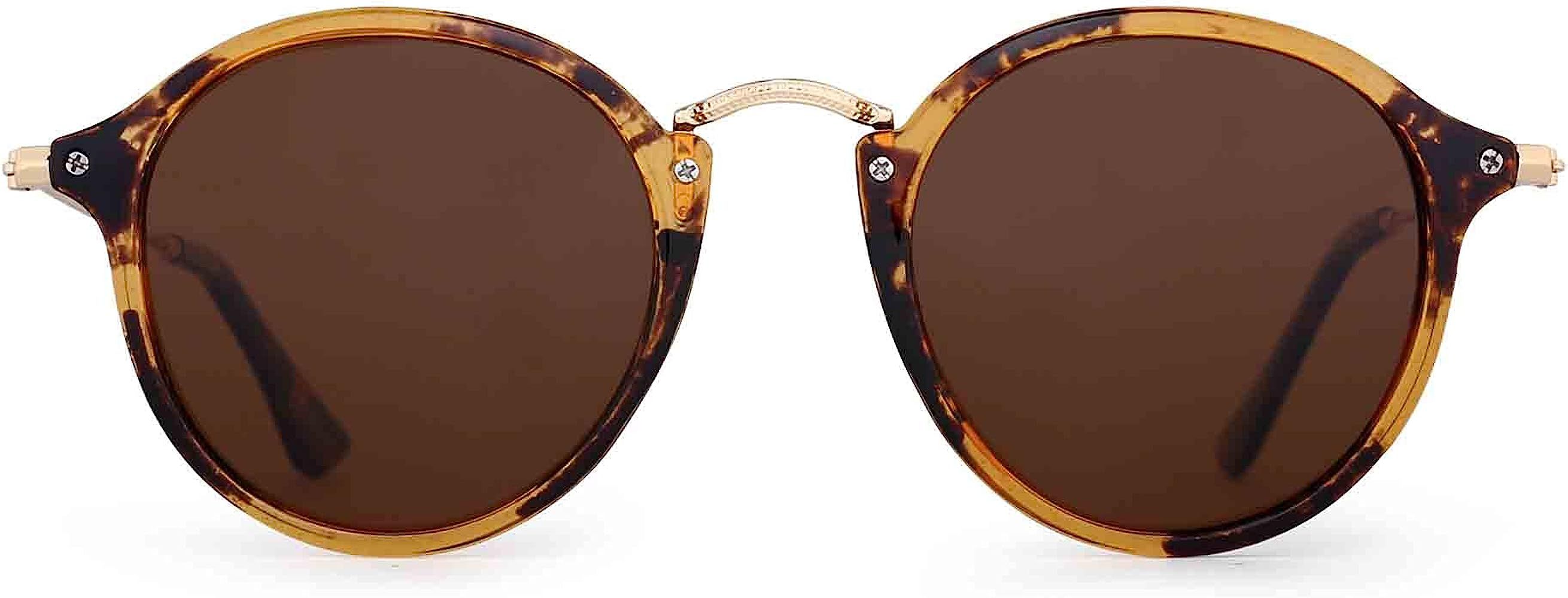 JIM HALO Classic Round Sunglasses for Men Women Polarized Lens UV400 | Amazon (US)
