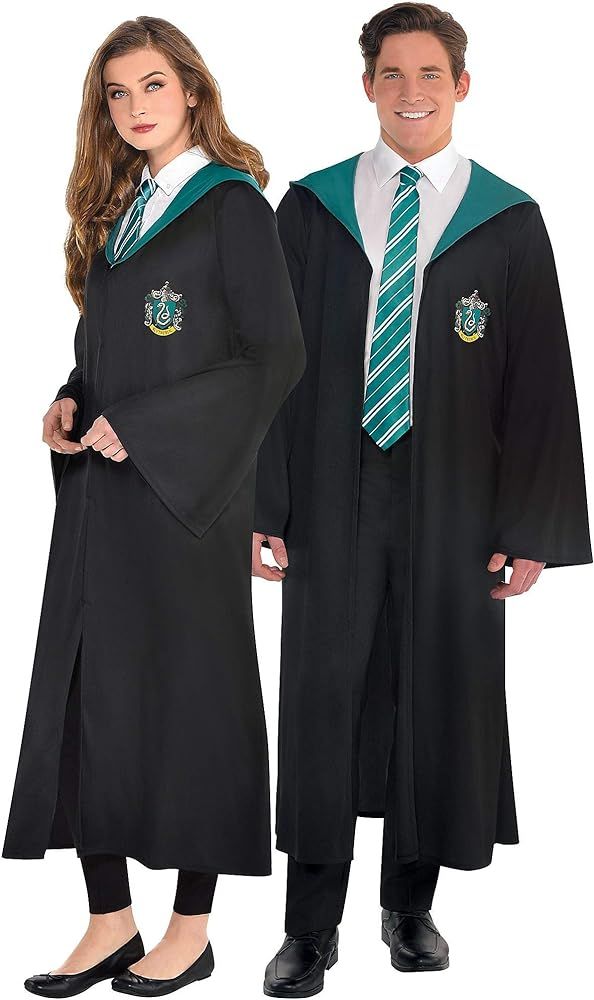 Party City Slytherin Robe Halloween Costume for Adults, Harry Potter, Standard Size (40-42) Featu... | Amazon (US)