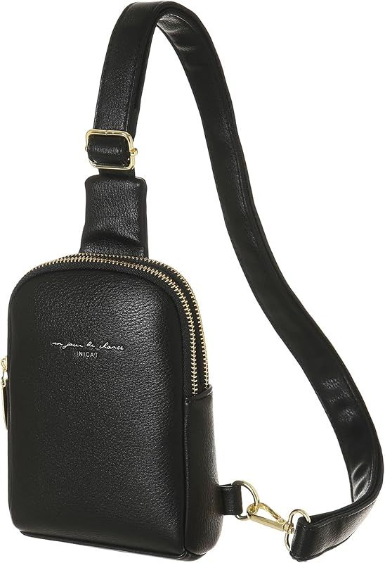 Small Crossbody Sling Bags for Women Vegan Leather Cell Phone Purse Fanny Packs for Women Men Teen G | Amazon (US)