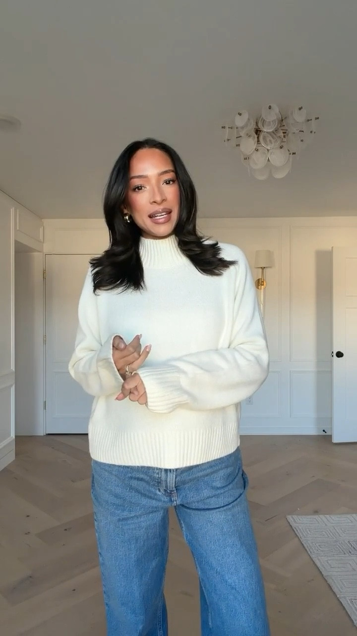 Use code AFNENA for an extra 15% OFF Abercrombie! Their Black Friday sale is happening now 20-50% off everything!! Wearing size M mockneck sweater and size 29 long jeans 

Holiday outfit 
Winter outfit 
Winter fashion
Mockneck sweater
Denim

#LTKHoliday #LTKBump #LTKCyberWeek