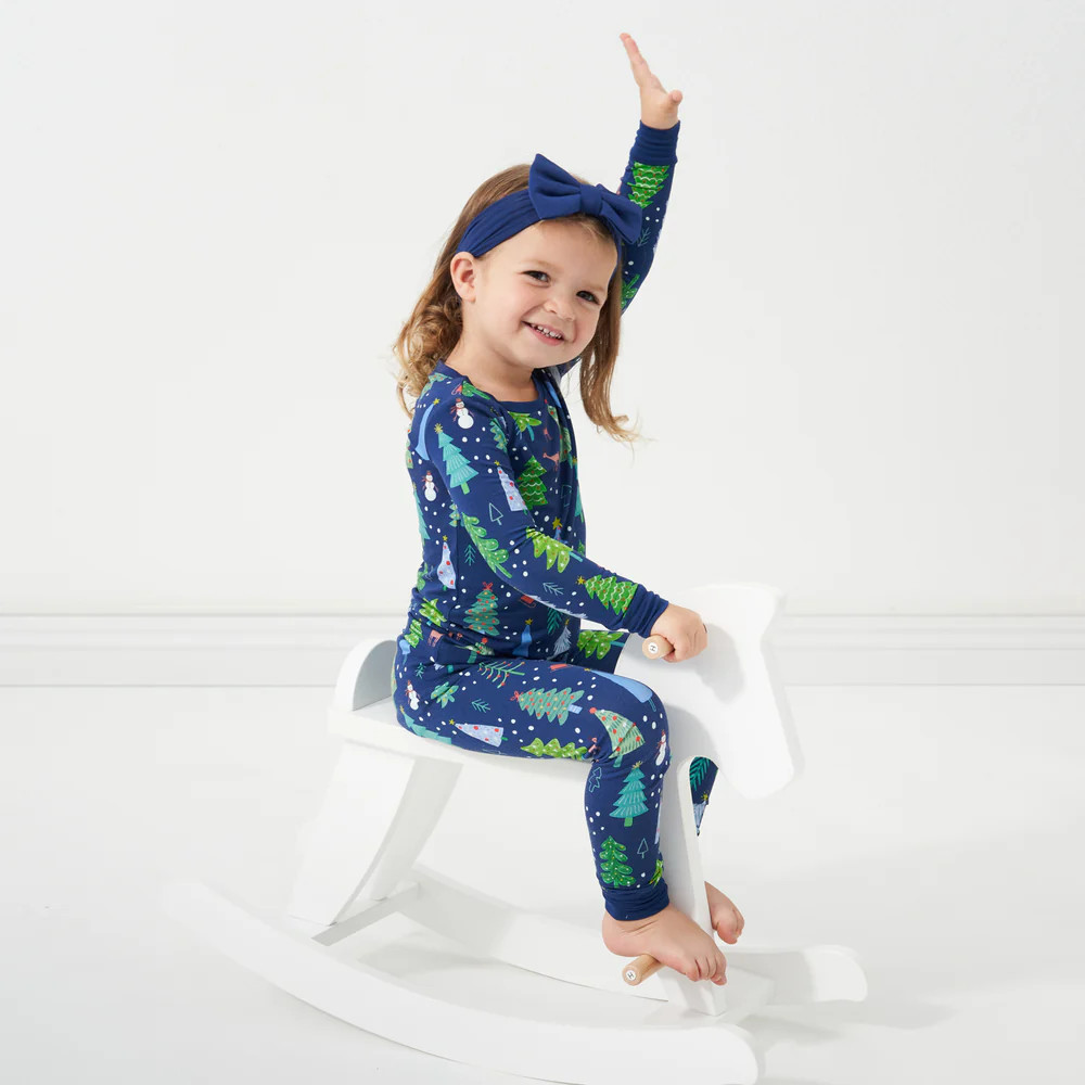Blue Merry & Bright Two-Piece Pajama Set | Little Sleepies