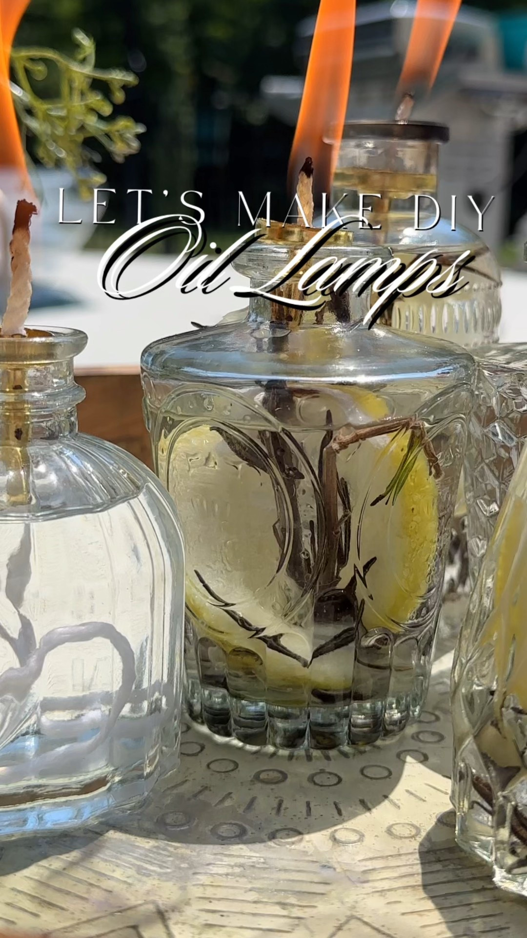 So pretty and so easy! These citronella candles repel bugs and look beautiful on your summer patio 🕯️🍋 

1. Fill glass jar with citronella oil (lemons, citrus fruit, herbs are optional);
2. Add wick holders;
3. Add cotton wick trimmed to length;
4. Enjoy! 

🏷️ oil lamps / citronella torches / diy oil lamp / bug repellent/ natural bug repellent/ outdoor dining / outdoor entertaining / backyard decor / patio decor 

#LTKParties #LTKSeasonal #LTKHome