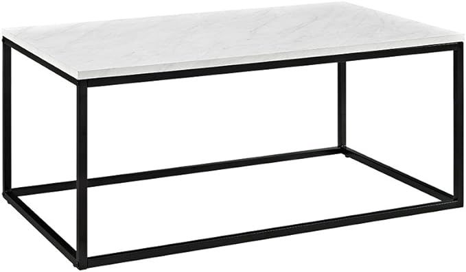 WE Furniture 42" Mixed Material Coffee Table, Marble | Amazon (US)