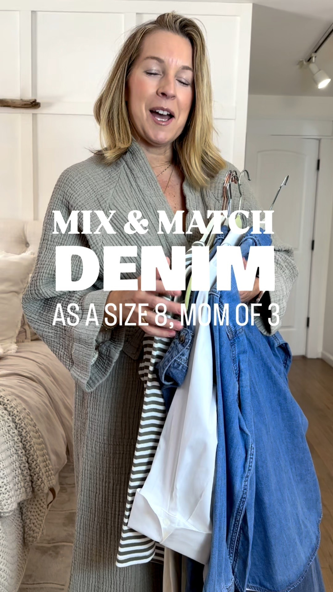 The softest denims and materials! This no iron white button down is 🤌🏼 the jeans are all stretchy and delicious. THE comfiest. Sizing below. I MAY size down one in the blue jeans. 

SIZING IS HERE AND IN LTK:
Classic Collared Denim Tunic: M 8/10
Pull-On Boyfriend Cropped Jeans: M 8/10
Striped Ribbed Button Crewneck Tee: M 8/10
Girlfriend Slim Ankle Jeans: M/8
Denim Tie Midi Shirtdress: M 8/10
Seeded Pull-On Wide-Leg Jeans: M/8
No Iron™ Stretch Shirt: M 8/10

#LTKOver40 #LTKMidsize #LTKPetite