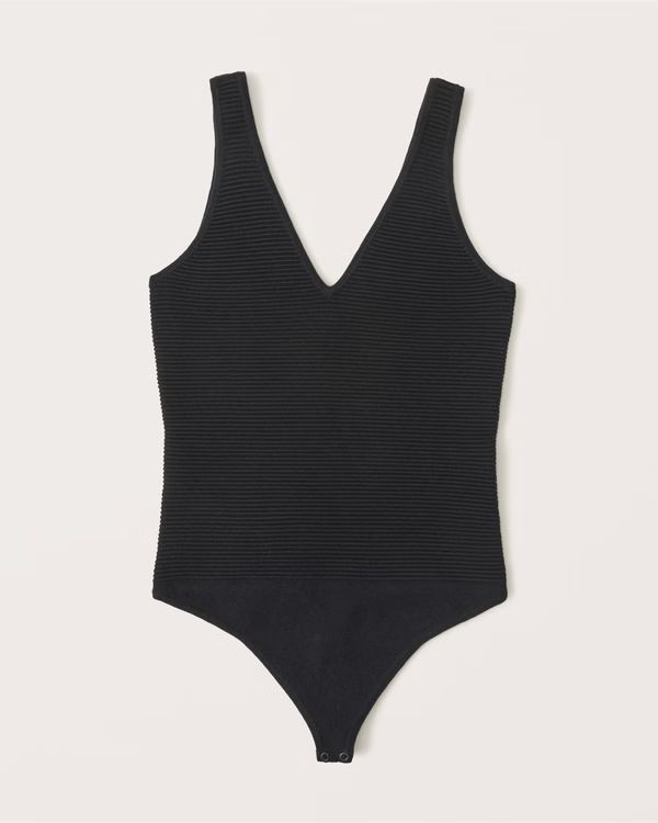 Deep-V Ribbed Bodysuit | Abercrombie & Fitch (US)