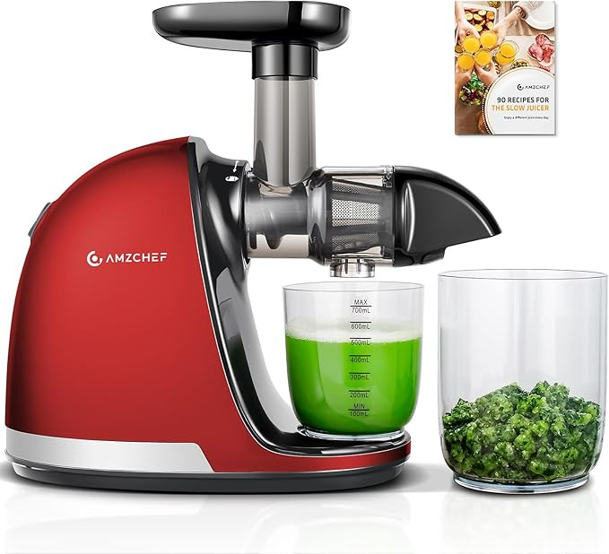 Slow Juicer Machines, AMZCHEF Masticating Juicers with Quiet Motor, Cold press Juicer with Revers... | Amazon (US)