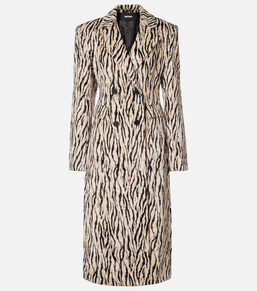 Rotate Zebra-print cotton-blend coat | Mytheresa (UK)