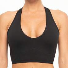 Womens Sports Bra Comfortable Crew Neck With Removable Padding Low Impact Yoga Bra For Running Yoga And Fitness Inner And Outer Layers Moisture Wick | SHEIN