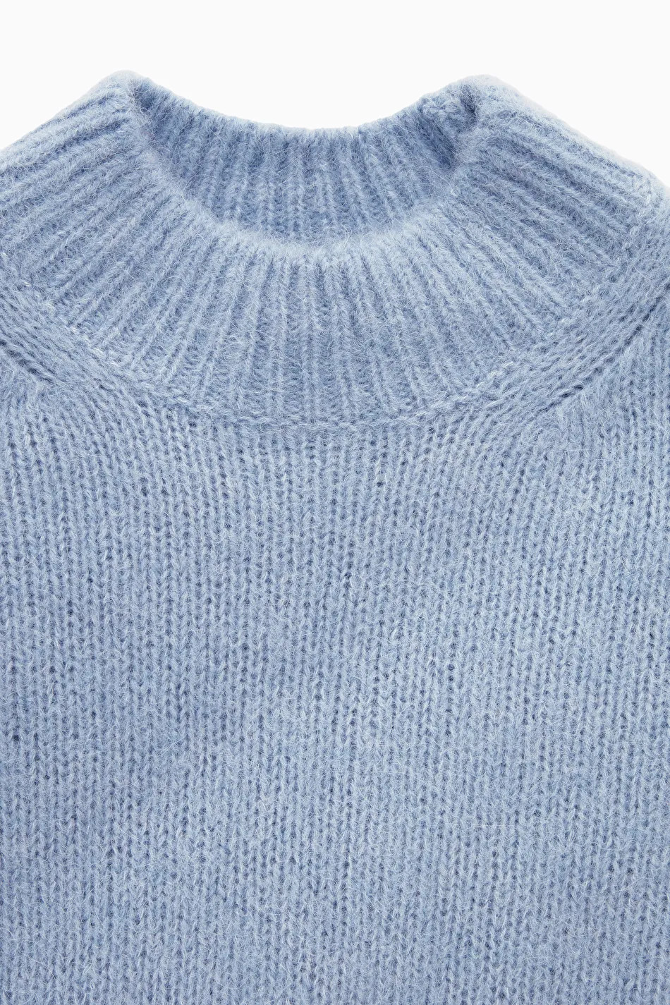 CROPPED ALPACA-BLEND MOCK-NECK JUMPER - LIGHT BLUE - COS | COS UK