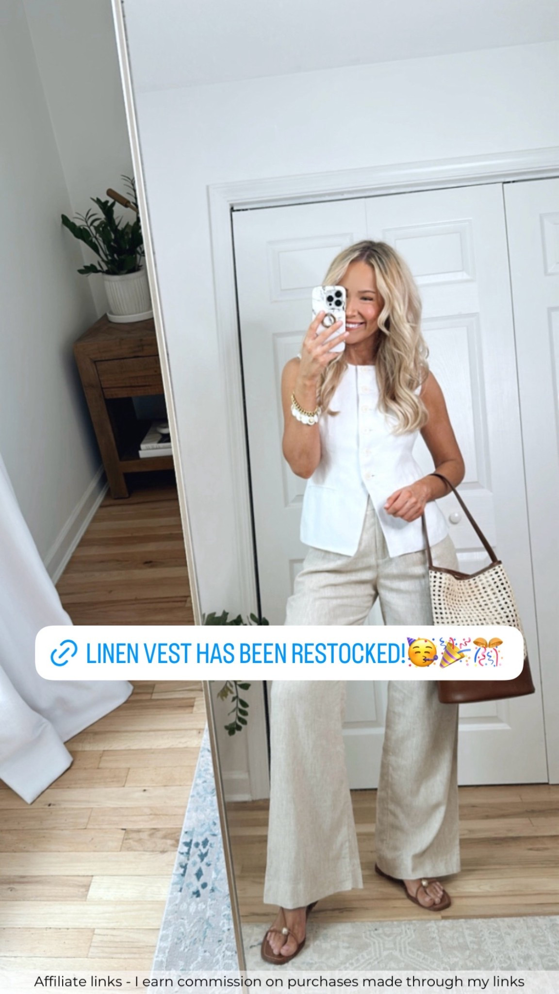 Affiliate links - I earn commission on purchases made through my links | spring top 
Linen vest