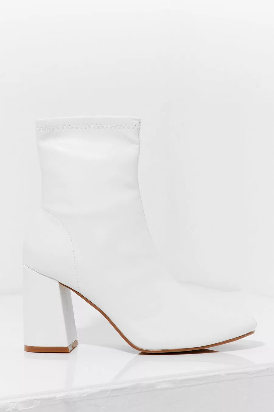 Sock on the Agenda Faux Leather Ankle Boots | Nasty Gal (US)