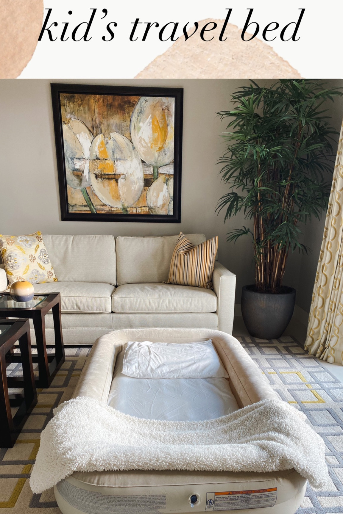 Amazon kids travel bed.  We have both bed’s linked.  I often get asked which bed we prefer and I think it comes down to personal preference.  The INTEX one has higher bumpers on the sides and is better for smaller children.  The other one has lower bumpers and feels bigger.  My 6 & 4 year old sleep in them both easily.  Make sure you order an electric pump if you need one! 

#LTKfamily #LTKhome #LTKkids