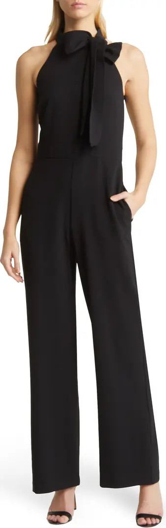 Vince Camuto Bow Neck Stretch Crepe Jumpsuit | Nordstrom | Nordstrom