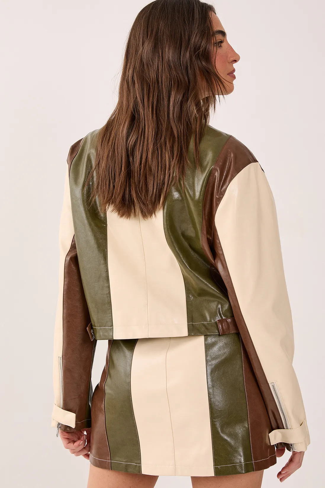Jackets & Coats | Panelled Colour Block Faux Leather Biker Jacket | NastyGal | NastyGal UK