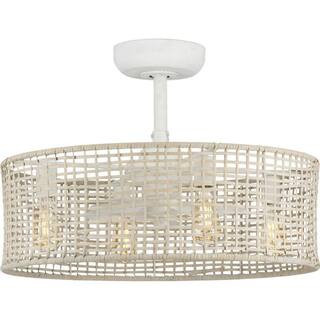 Belva 25.25 in. Indoor/Outdoor Cottage White Coastal Ceiling Fan with 2200K Light Bulbs Included with Remote for Bedroom | The Home Depot