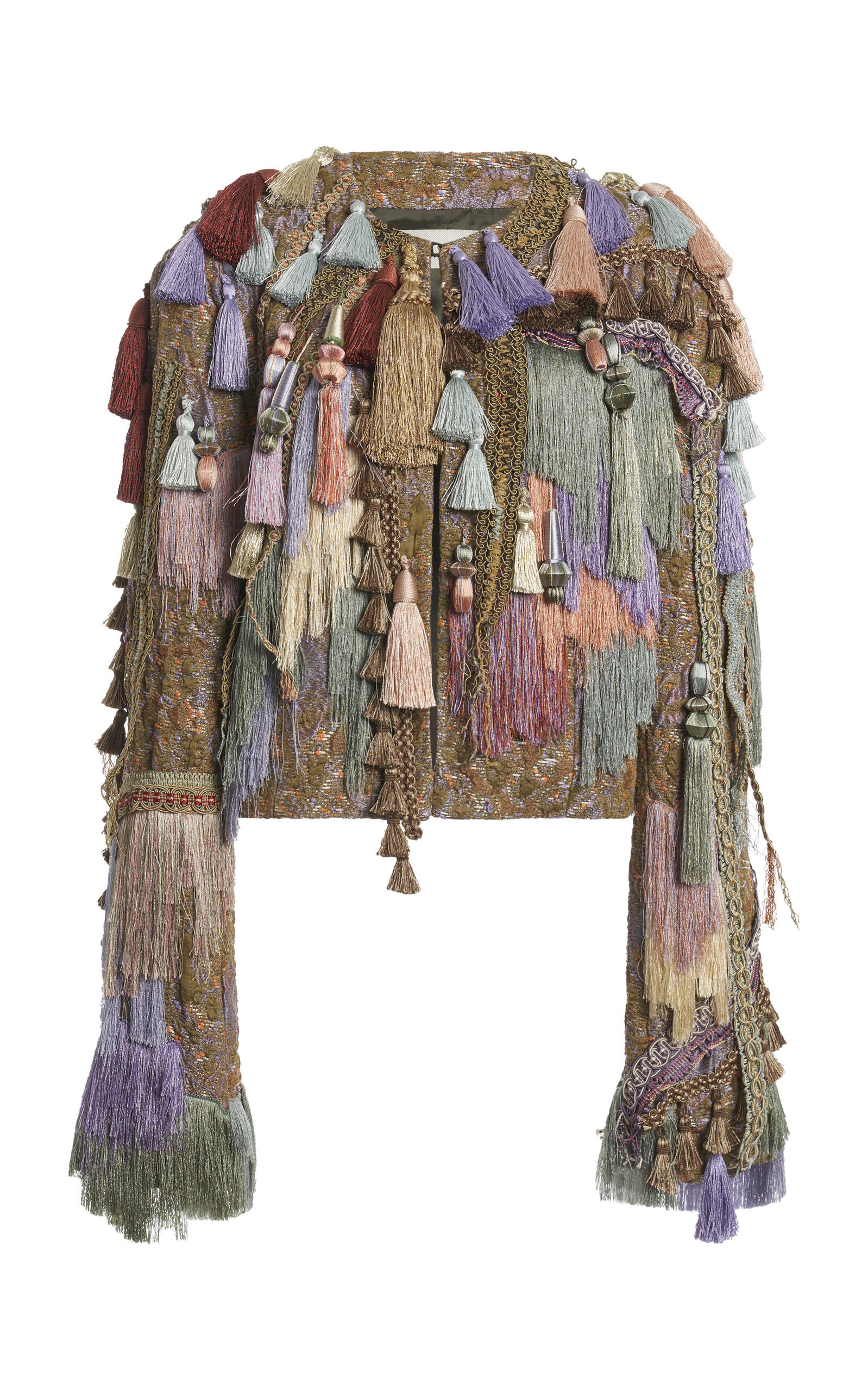 Dries Van Noten - Baftanso Tassel-Detailed Jacket - Khaki - FR 42 - Moda Operandi | Moda Operandi (Global)