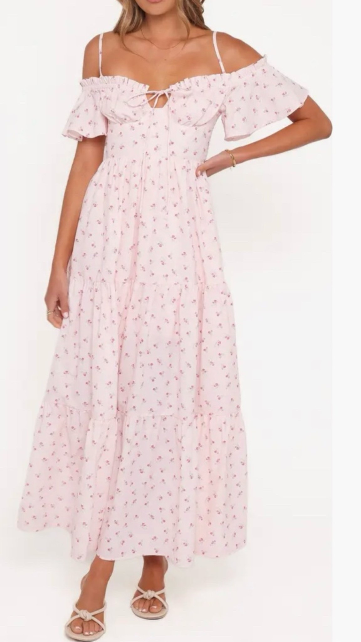 Flowy pink and floral maxi dress perfect for wedding guest outfit

#LTKootd #LTKgrwm #LTKWedding