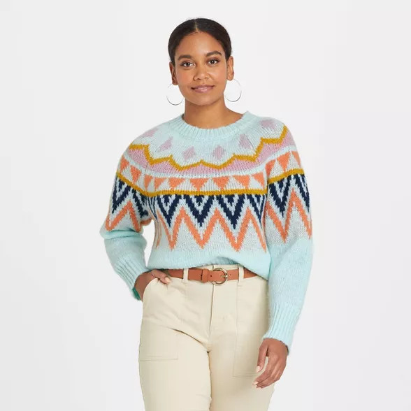 Women's Crewneck Sweater - A New Day™ Fair Isle | Target