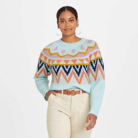 Women's Crewneck Sweater - A New Day™ Fair Isle | Target