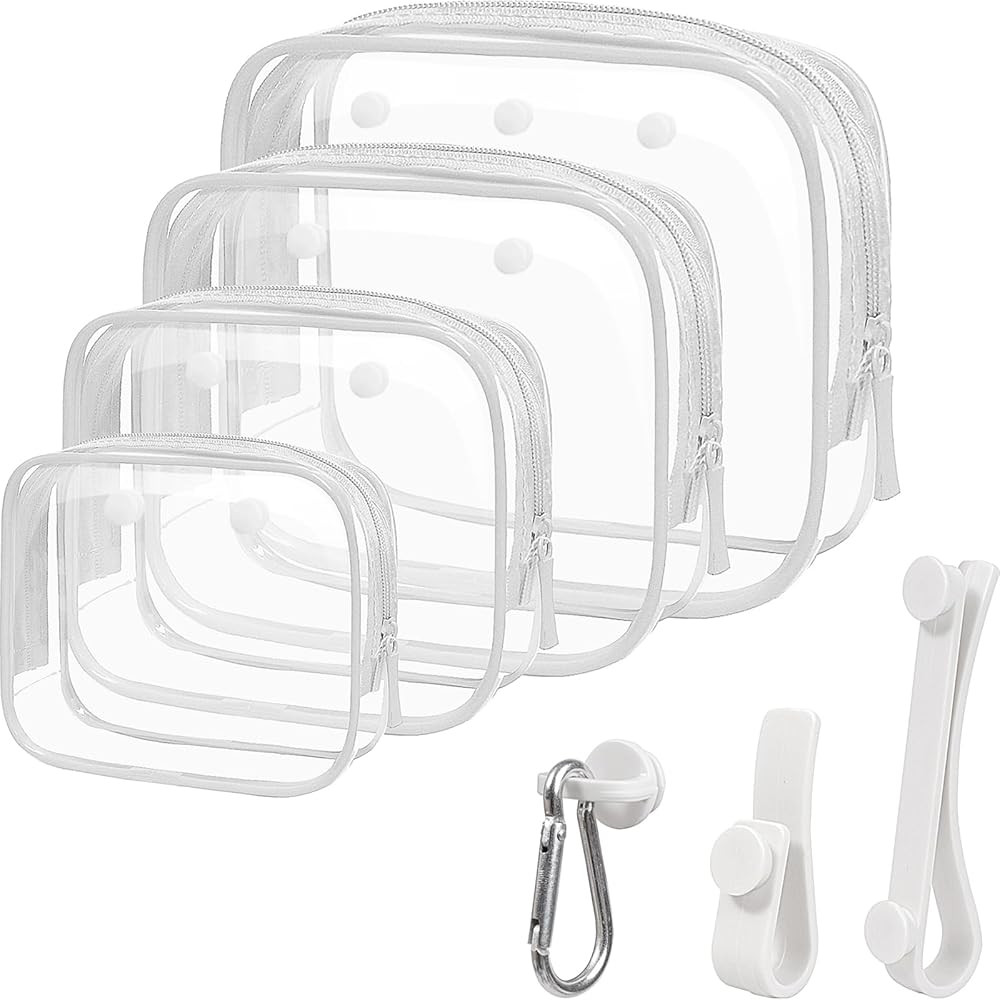 4 Pack Clear Bogg Beach Makup Bag Accessories with 3 Pack Insert Hooks for Bogg Bags, Clear Bogg ... | Amazon (US)