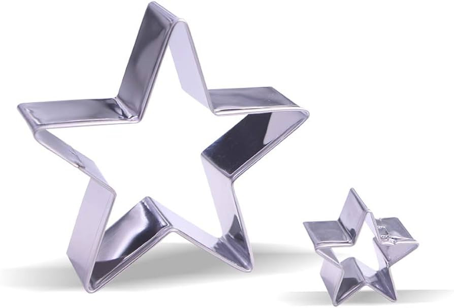 Small Star Cookie Cutter Set \u2013 2 Piece \u2013 3.3 & 1.3 inch - Stainless Steel | Amazon (US)