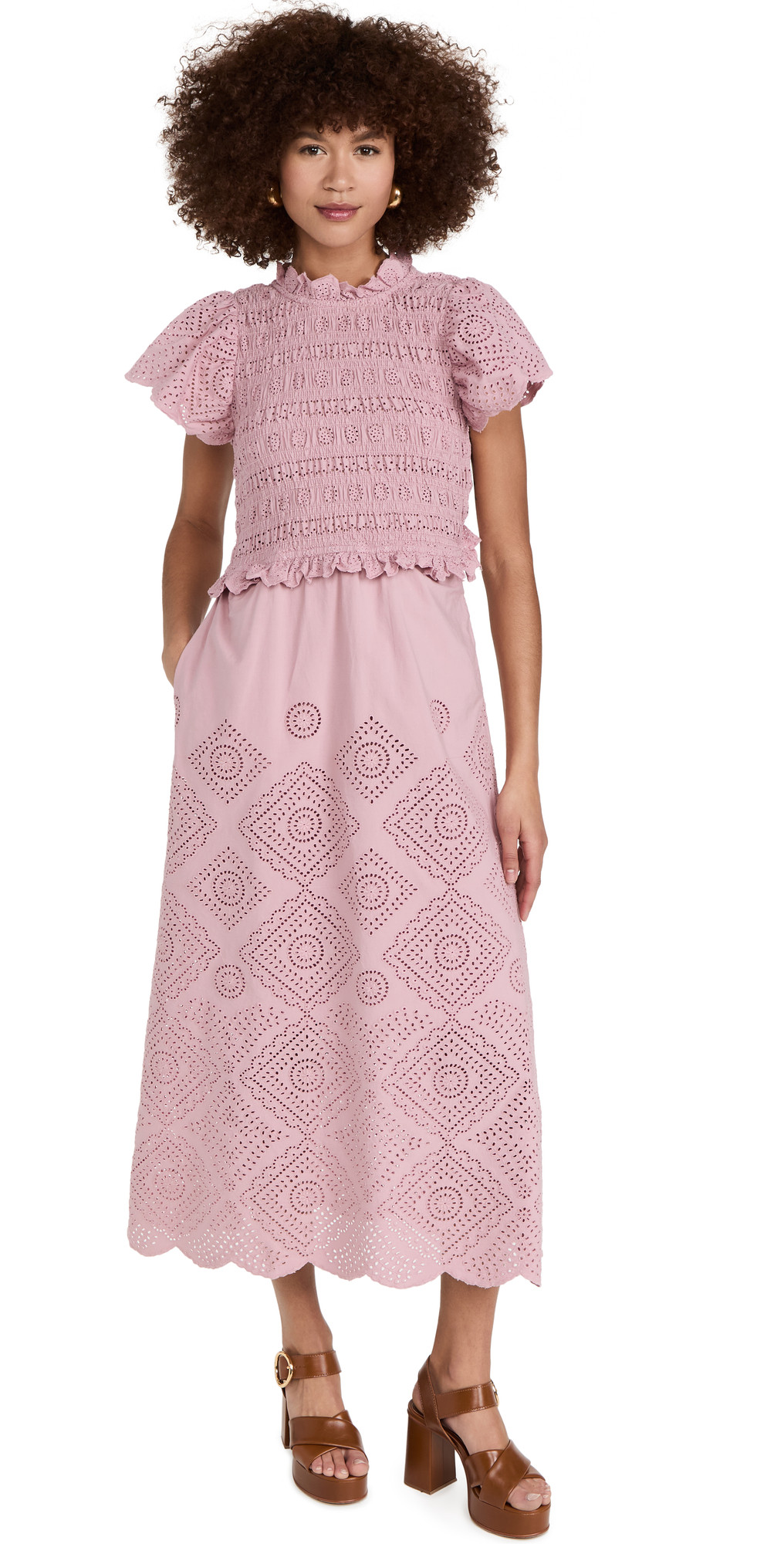 Sea Vienne Eyelet Smocked Midi Dress | Shopbop