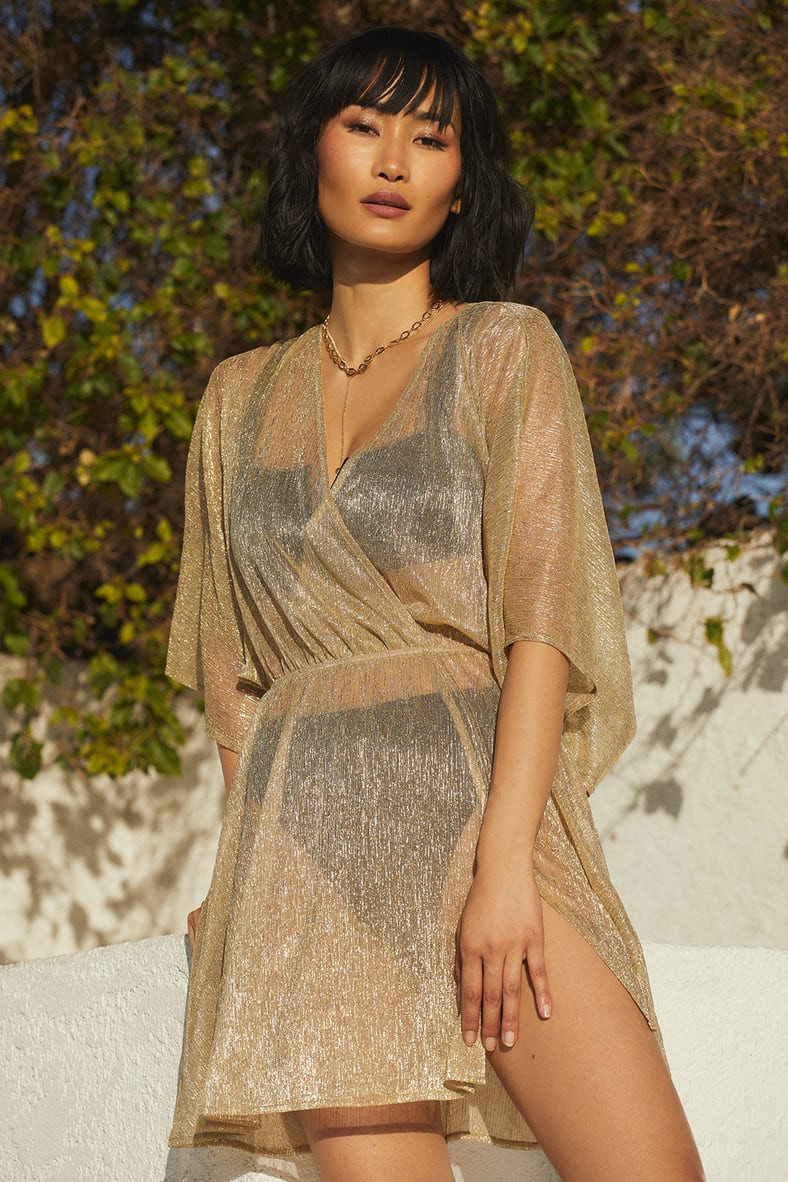 Midas Sheer Gold Mini Cover-Up | Lulus (US)