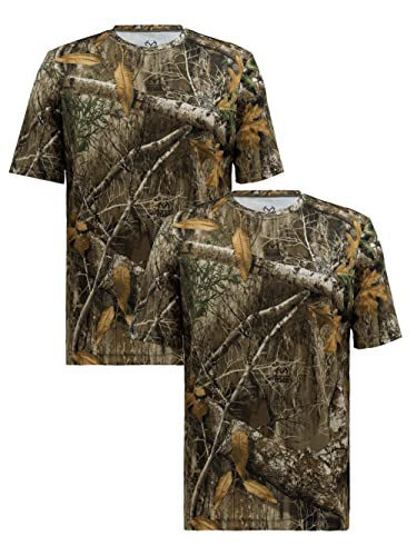 Realtree Men's 2 Pack Short Sleeve Performance Tees, Realtree Edge Camo, Small | Amazon (US)