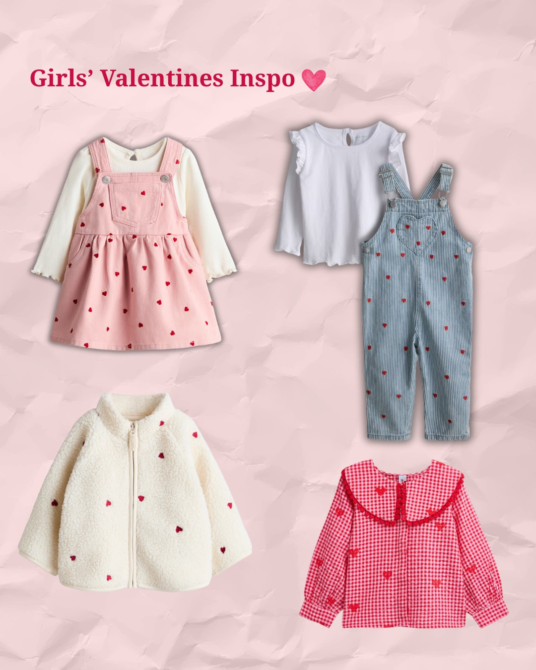 Some ADORABLE girls’ valentines bits I’ve been adding to my basket 🥰
 
It’s all the hearts, the frills, the gingham, the pinks, the reds, the whites, the blues!

Fleece jackets, pjs, dungarees, pinafore dresses, accessories 🥹🥹 SO CUTE!

#LTKkids