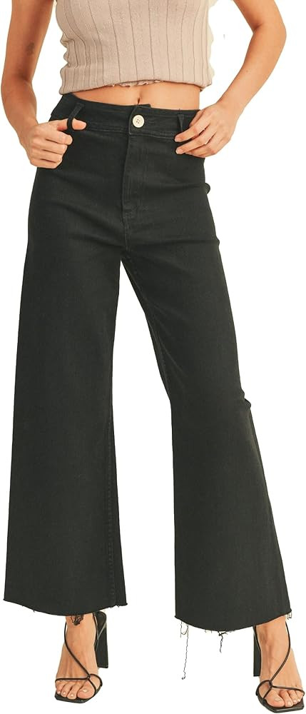 Miou Muse - Straight Wide Leg Denim Pants - MMP623 | Amazon (US)