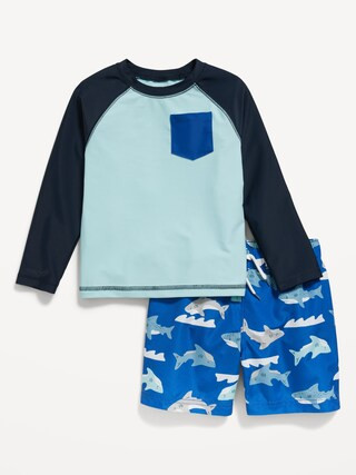 Rashguard Pocket Swim Top & Trunks for Toddler Boys | Old Navy (CA)