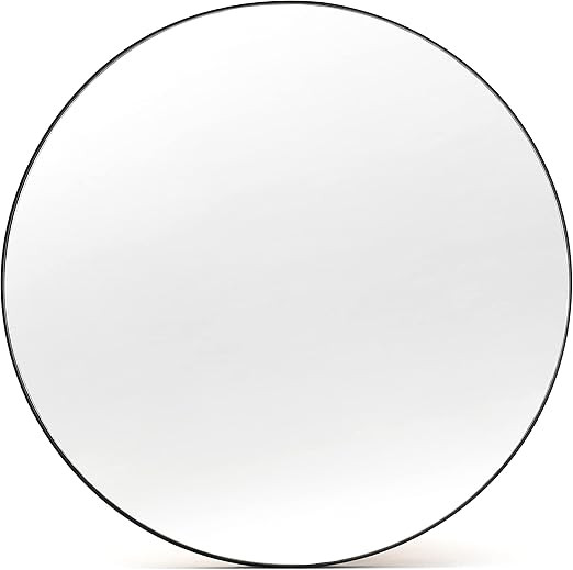 Minuover Black Round Mirror, 20 Inch Round Bathroom Mirror with Metal Frame Circle Mirrors for Wa... | Amazon (US)