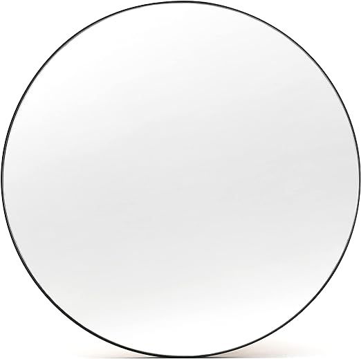 Minuover Black Round Mirror, 20 Inch Round Bathroom Mirror with Metal Frame Circle Mirrors for Wa... | Amazon (US)