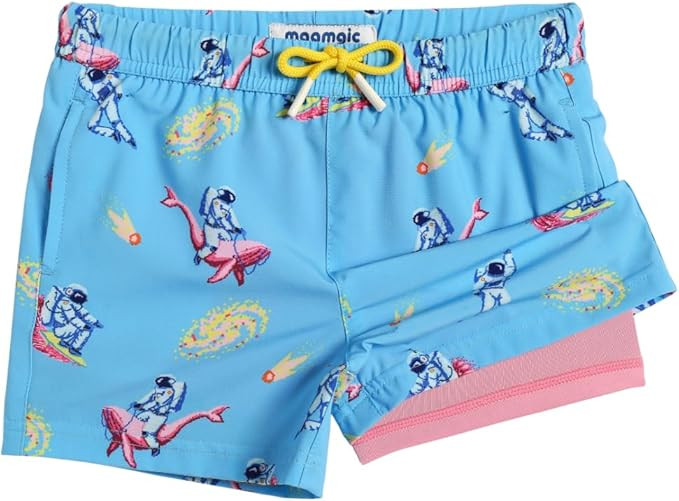 maamgic Boys Swim Trunks with Compression Liner 4-Way Stretch Quick Dry Swim Shorts Swimming Trun... | Amazon (US)