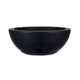 FLORIDIS Amsterdan Small Black Resin Planter Bowl 10.16.0275 - The Home Depot | The Home Depot