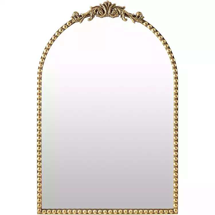 Aarlen Antique Gold Beaded Arched Mirror | Kirklands