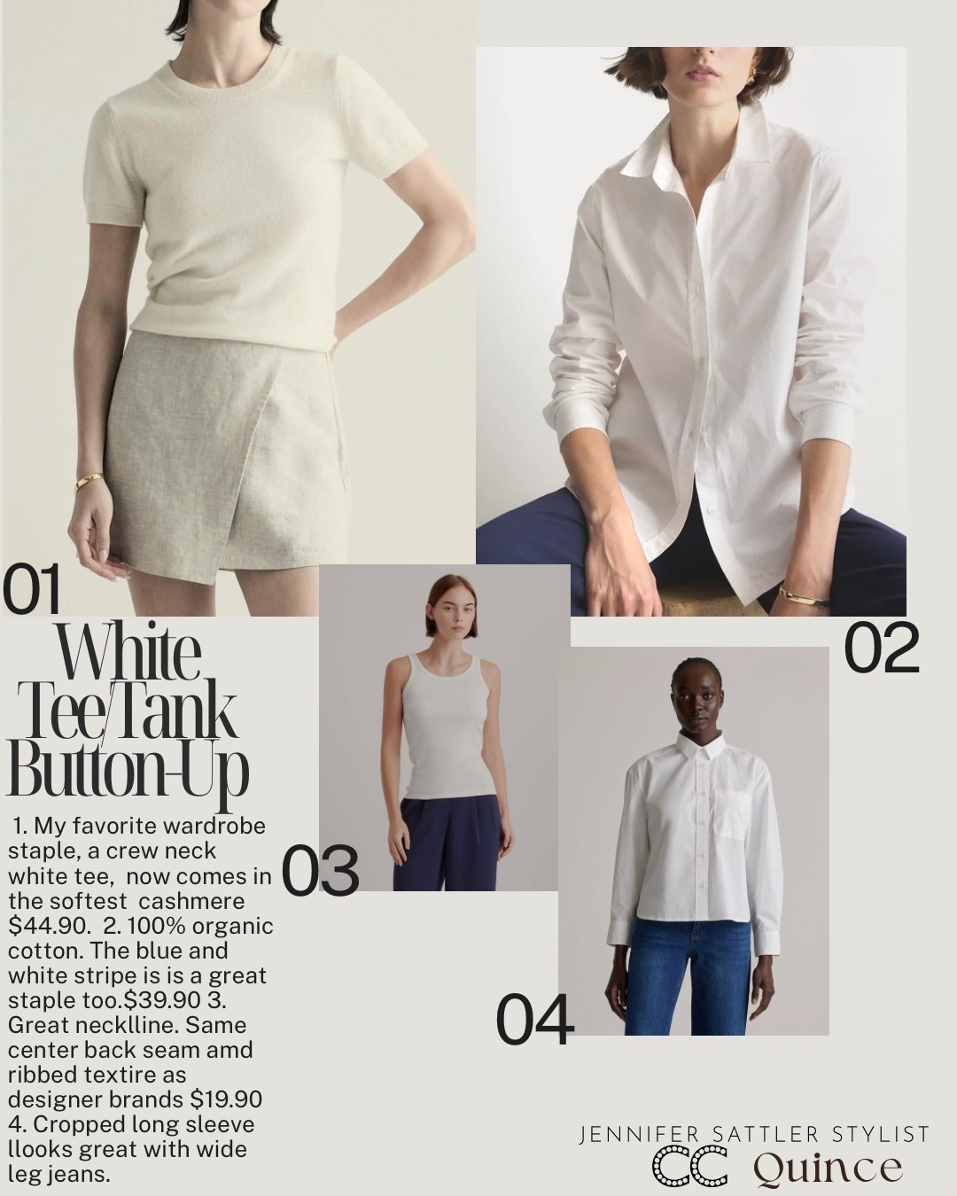 "If I had to rebuild my enure wardrobe from scratch with just 14 pieces, this is the brand Id trust -
JENNIFER SATTLER STYLIST