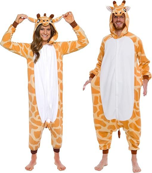Adult Onesie Halloween Costume - Animal and Sea Creature - Plush One Piece Cosplay Suit for Adult... | Amazon (US)