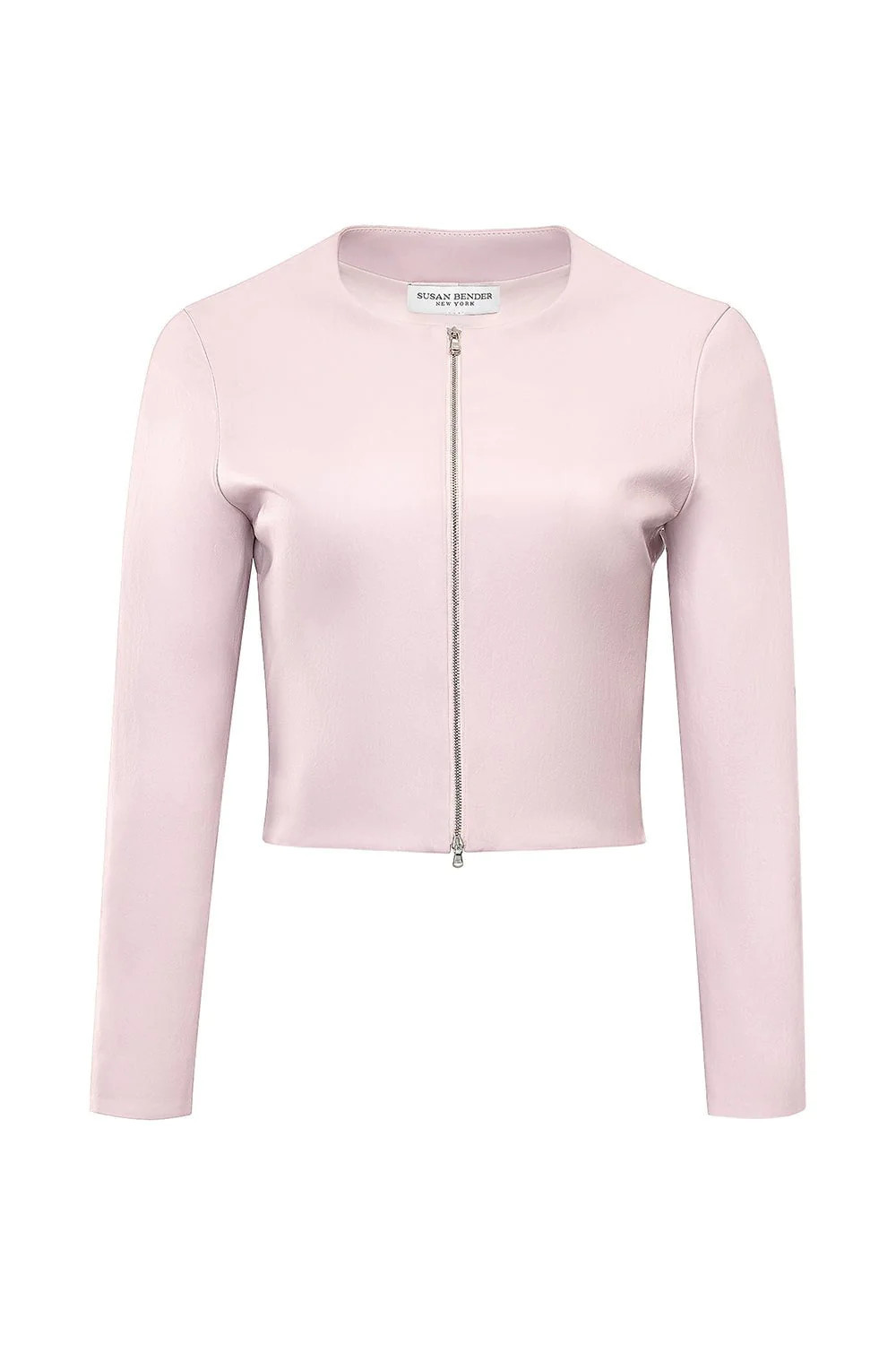 Leather Cardigan Jacket - Pale Pink | Marissa Collections