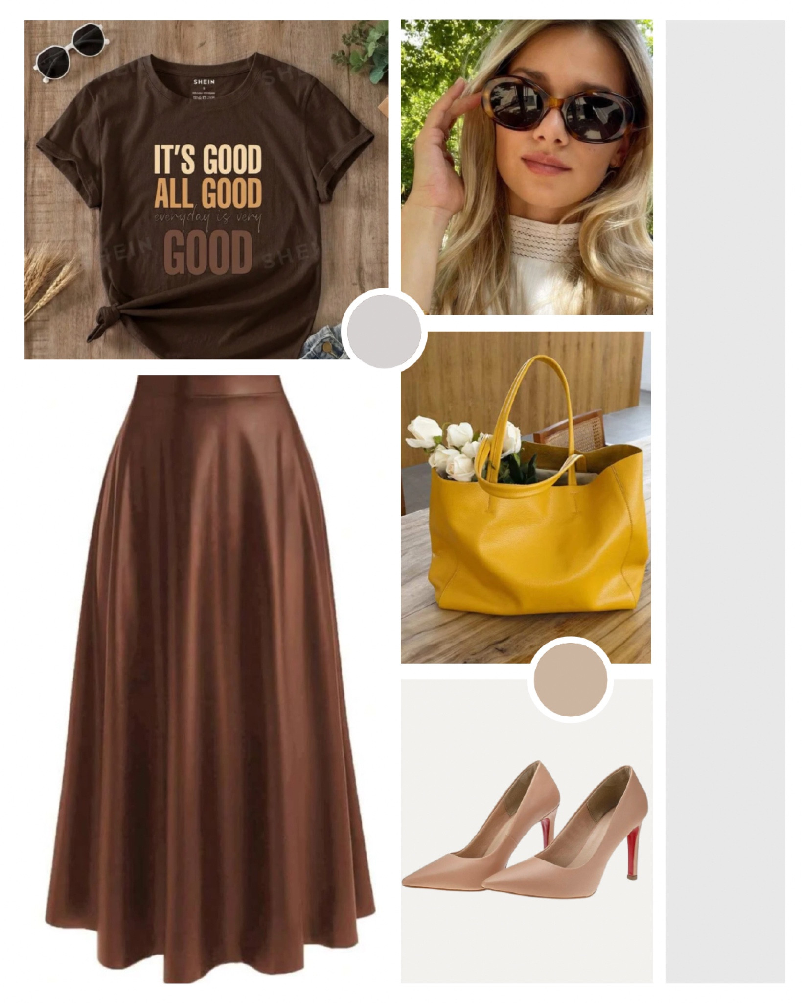 A mesma t-shirt de ontem em um look cheio de personalidade! Combine com uma saia longa e um scarpin! E para completar, a escolha dessa paleta de cores marrom, mostarda e nude que eu amo! E vcs?



#LTKstyletip #LTKbrasil