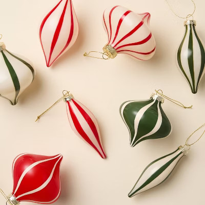 8pk Painted Glass Christmas Ornament Set - Hearth & Hand™ with Magnolia | Target