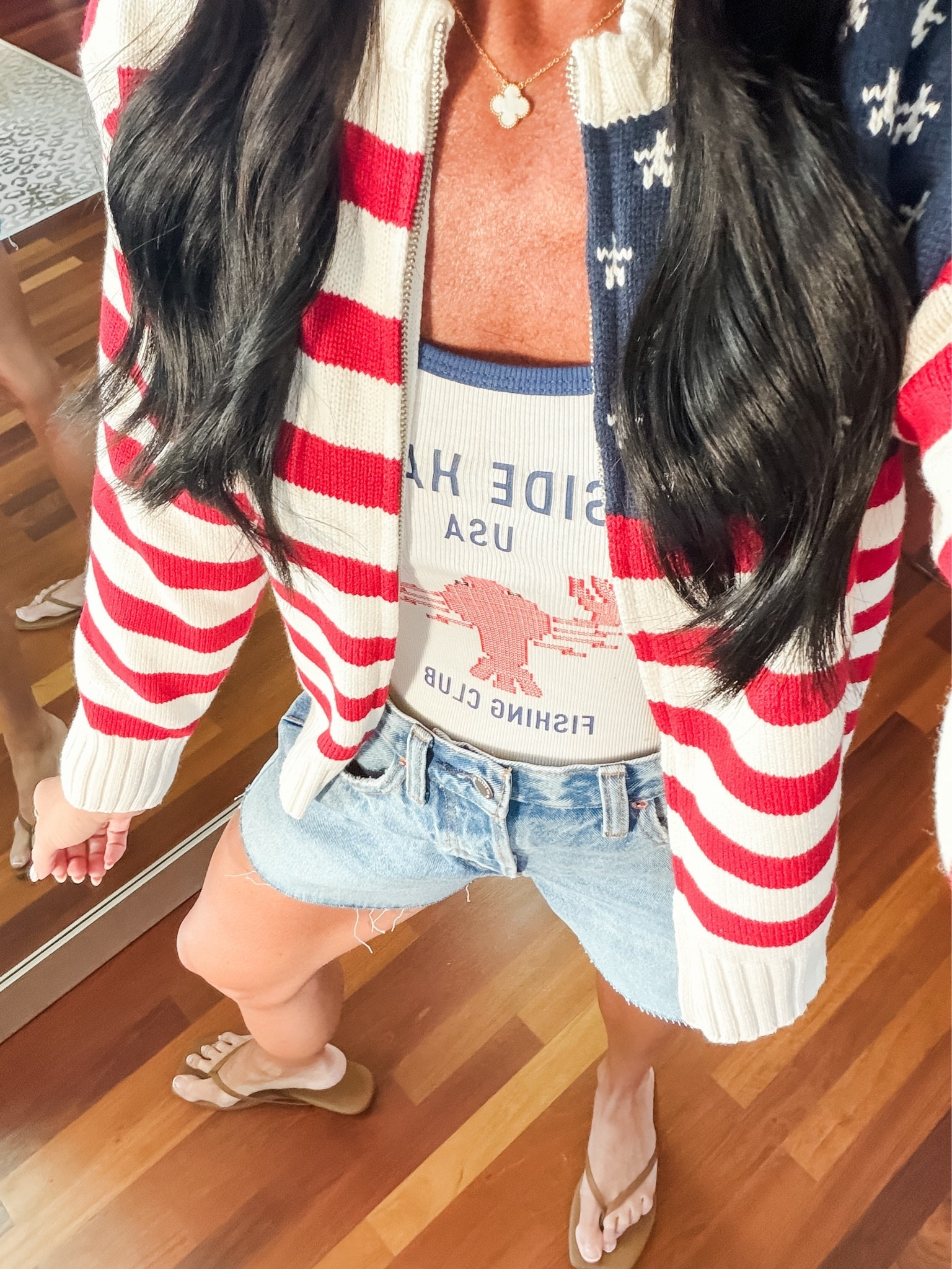 The cutest flag sweater from @Target 
Small sweater and tank and 2 shorts

#LTKootd #LTKSeasonal #LTKSaleAlert