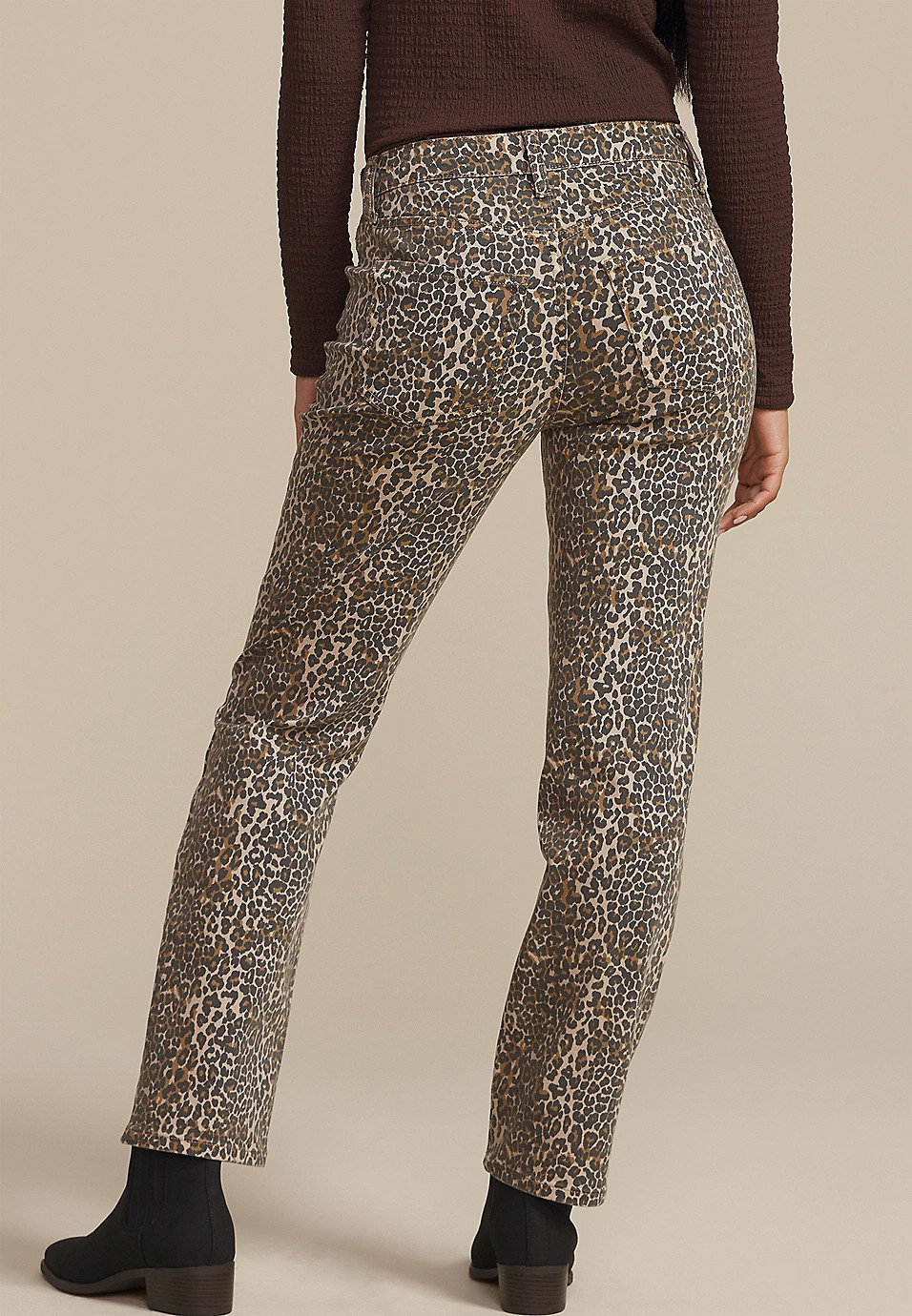 m jeans by maurices™ High Rise Leopard Straight Jean | Maurices