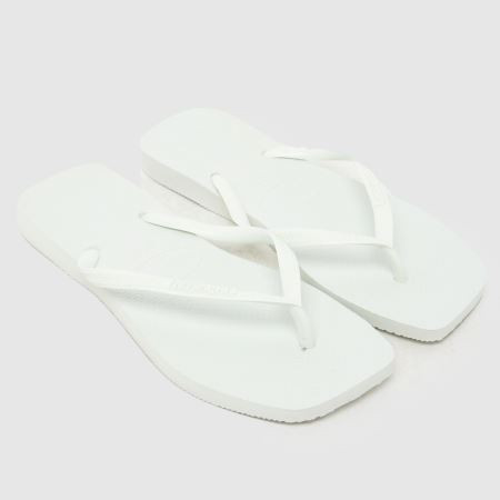 Womens White Havaianas Slim Square Flip Sandals | schuh | Schuh