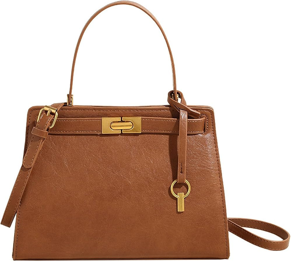 General Size Women's Top Closure Faux Leather Handbag Daily Commuter Crossbody Durable Shoulder B... | Amazon (US)